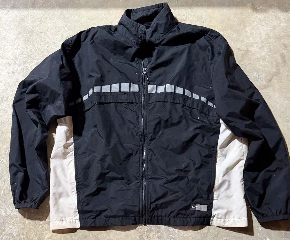 Nike Vintage Y2K Reflective Square Stripe Windbreaker Jacket